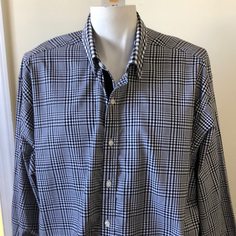 Sean John Big & Tall Black & White Check Shirt